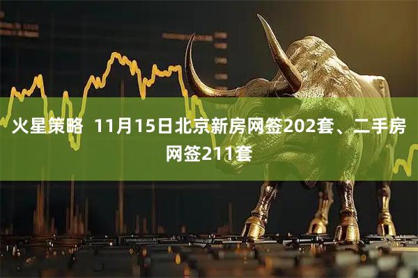 火星策略  11月15日北京新房网签202套、二手房网签211套