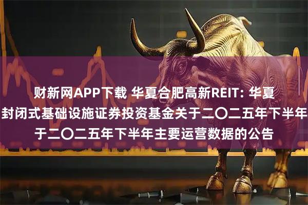 财新网APP下载 华夏合肥高新REIT: 华夏合肥高新创新产业园封闭式基础设施证券投资基金关于二〇二五年下半年主要运营数据的公告